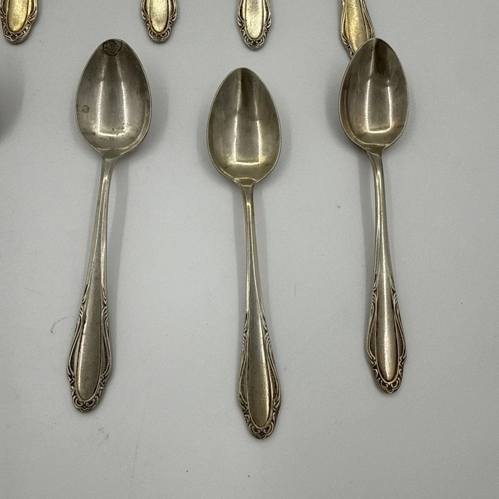 Silvia Made In Germany Vintage Silver plated Small Tea Spoons Set Of 10